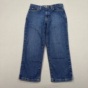 Tommy Hilfiger Jeans Womens 8 Blue Boyfriend Medium Wash Denim Preppy Logo City